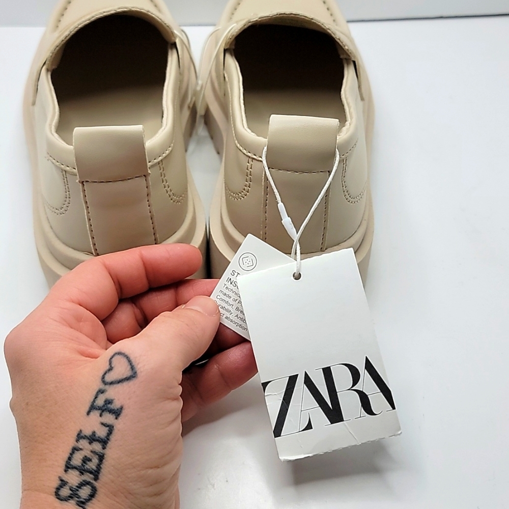 ZARA | beige chunky loafer NWT | Little Girl sz 2 - Picture 5 of 7